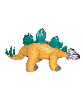 Fisher-Price Imaginext Yellow Green Stegosaurus Dinosaur 2011 Mattel 14.5" Long